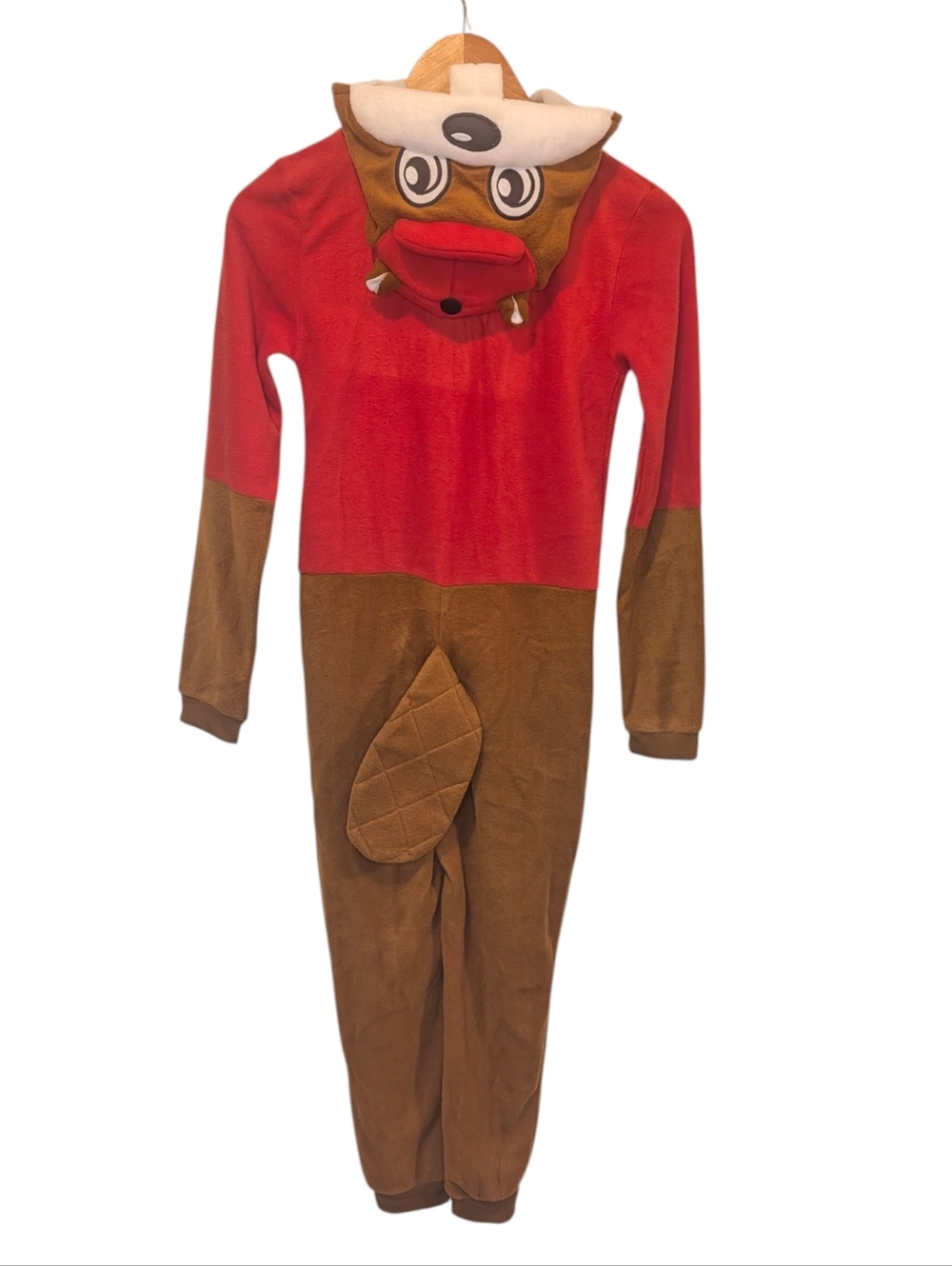 Buc-ees Beaver Character One Piece Hooded Pajama Costume Size Youth XS/S - Picture 2 of 6